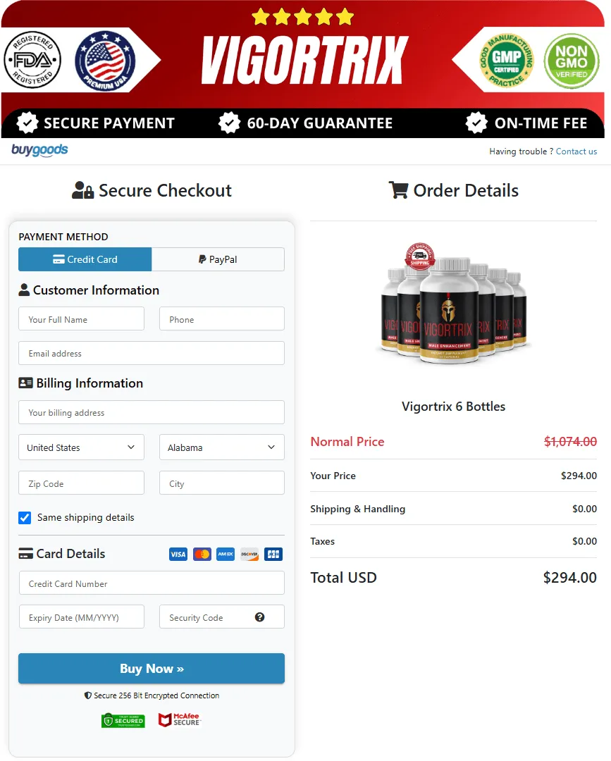 vigortrix-secure-checkout-page